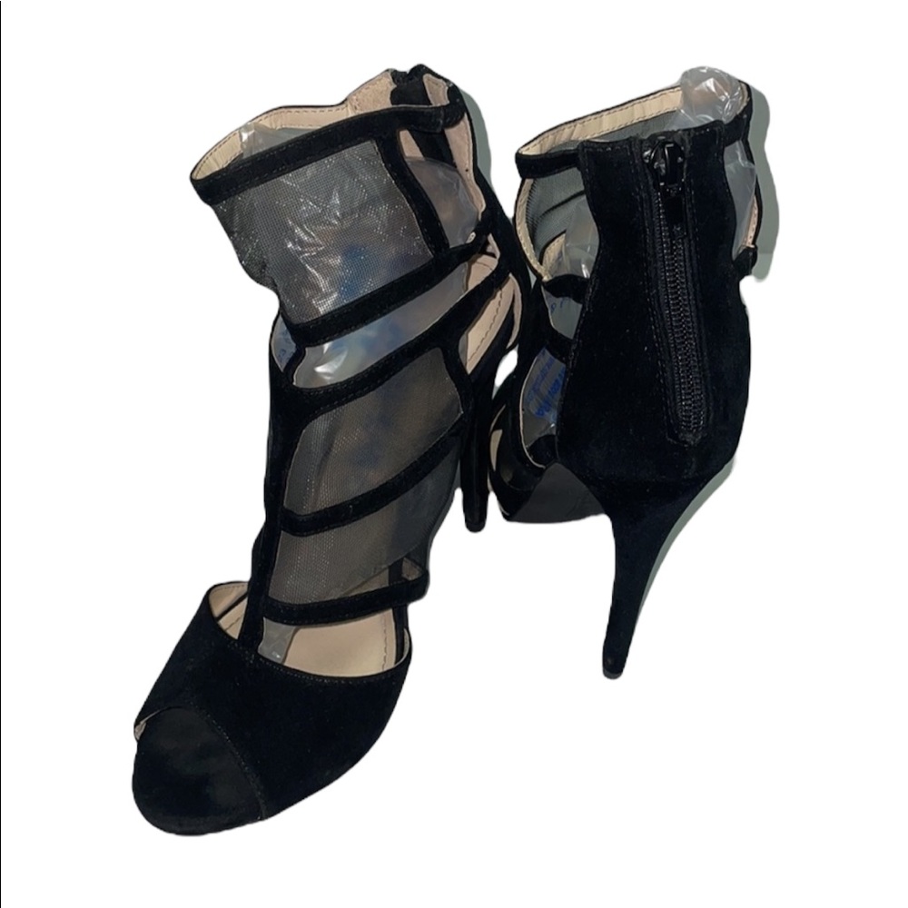 Anne Michelle Faux Suede / Mesh Stiletto - Size 8